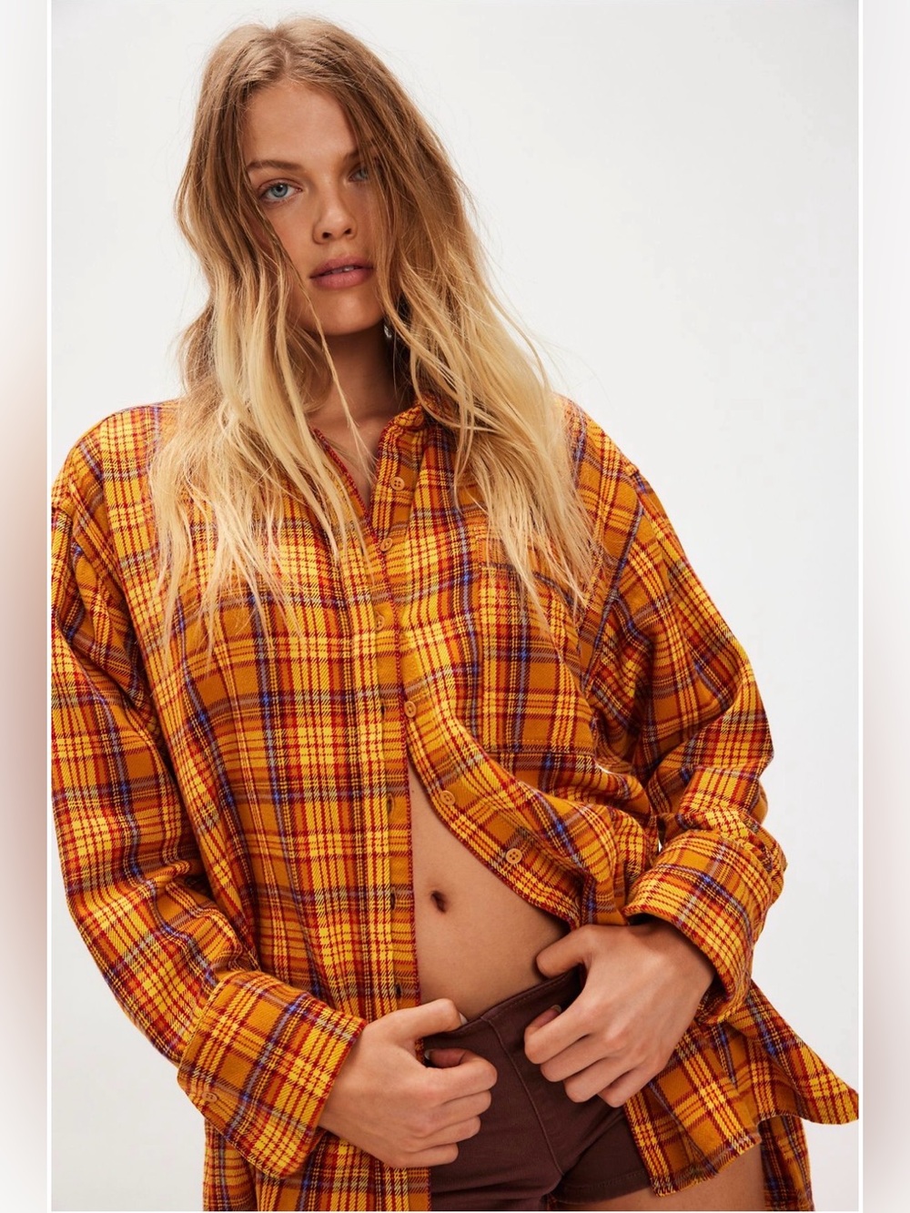 Free People We the Free Hallie Plaid Shirt